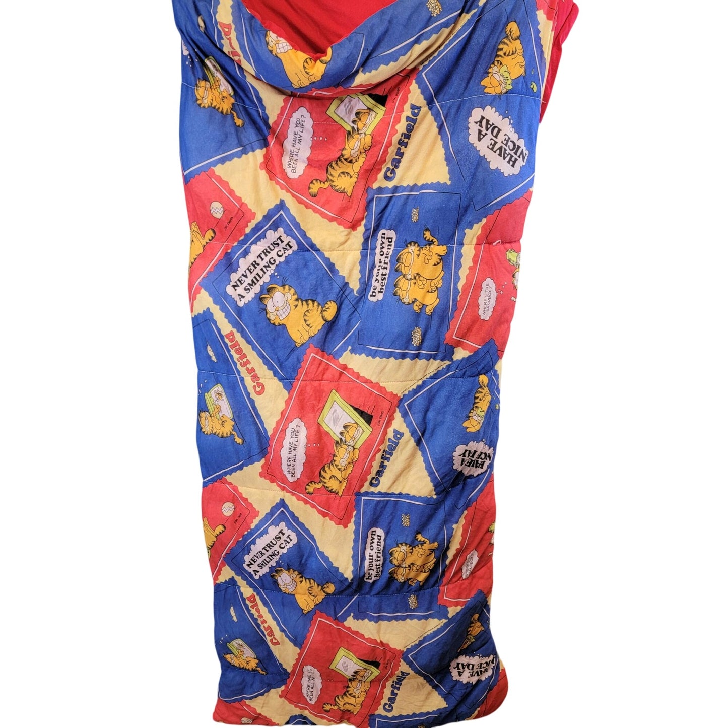 Garfield Rare Vintage 1978 Sleeping Bag Jim Davis 70s Blanket Comforter 68 x 32