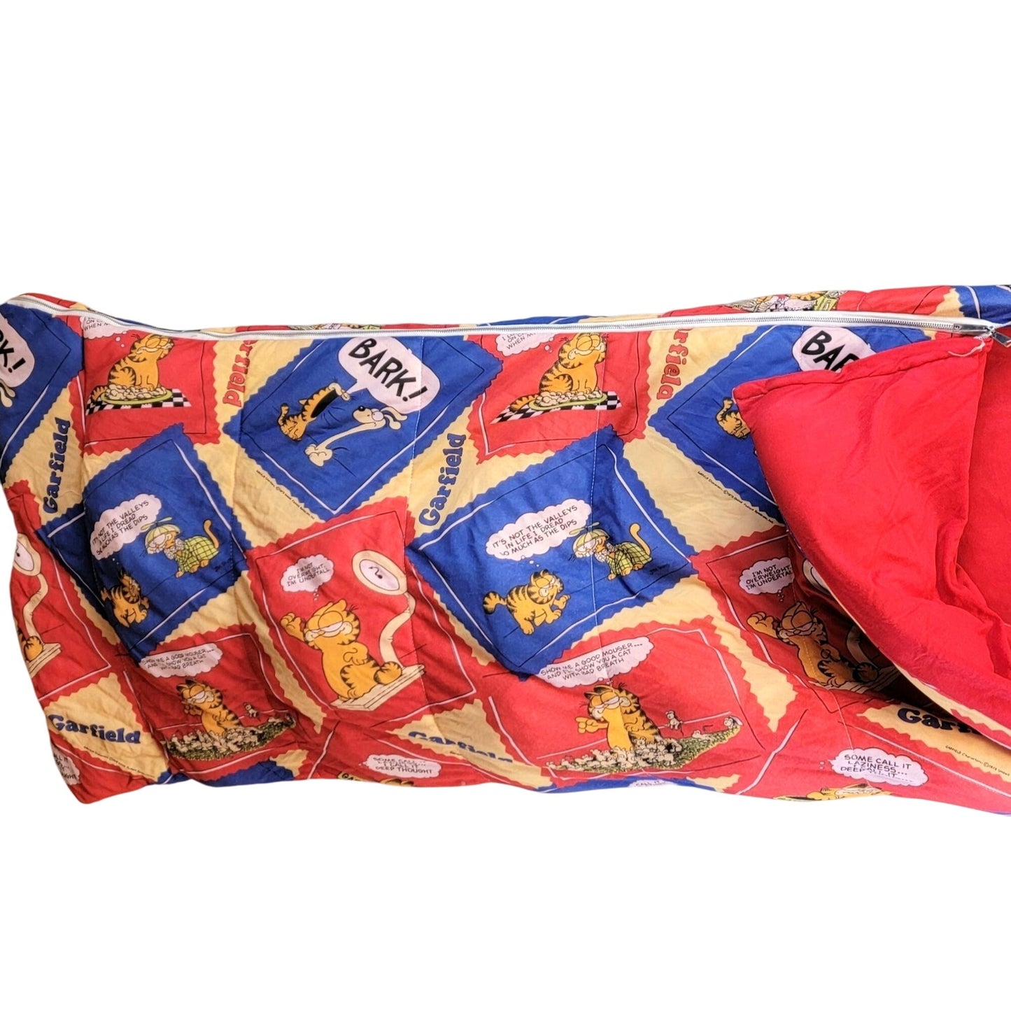 Garfield Rare Vintage 1978 Sleeping Bag Jim Davis 70s Blanket Comforter 68 x 32