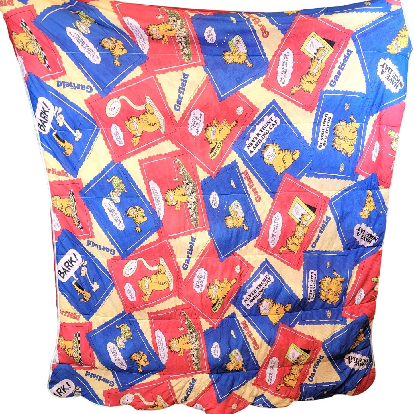 Garfield Rare Vintage 1978 Sleeping Bag Jim Davis 70s Blanket Comforter 68 x 32