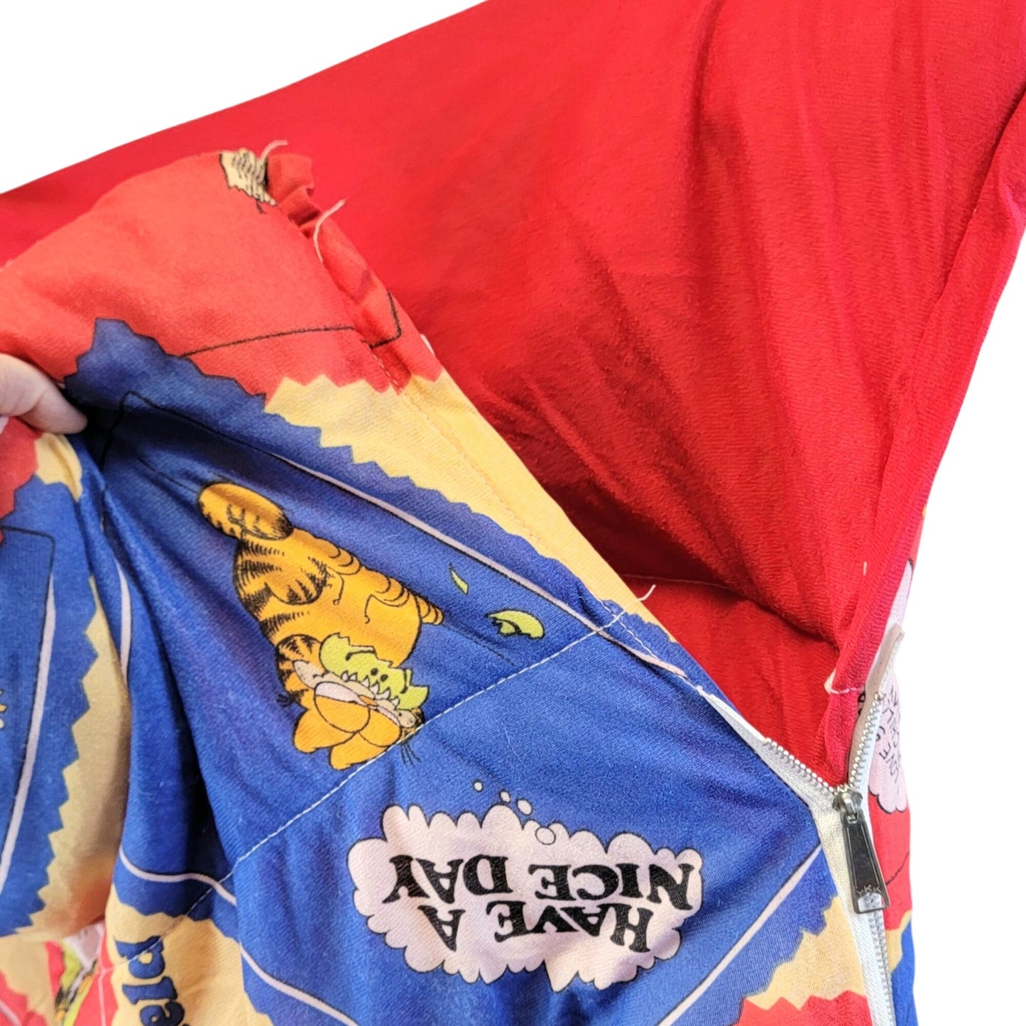 Garfield Rare Vintage 1978 Sleeping Bag Jim Davis 70s Blanket Comforter 68 x 32