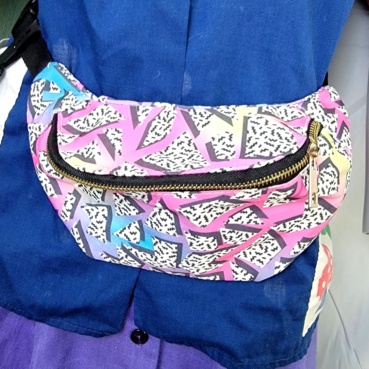 Retro 90s Belt Bag Travel Purse Handbag Women Silver New Adjustable Pink Blue