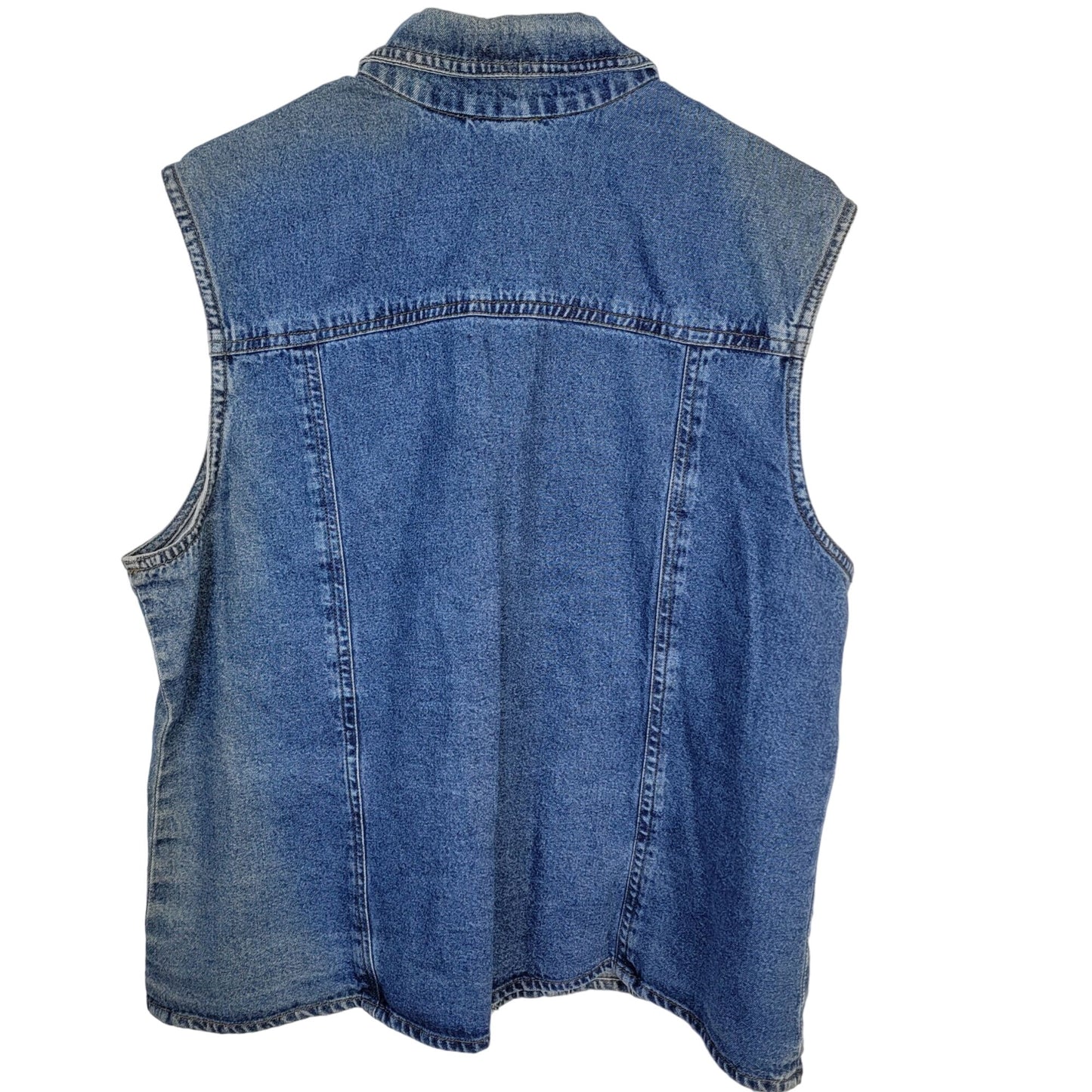 Vintage 90s Sleeveless Denim Vest Jacket Women XL