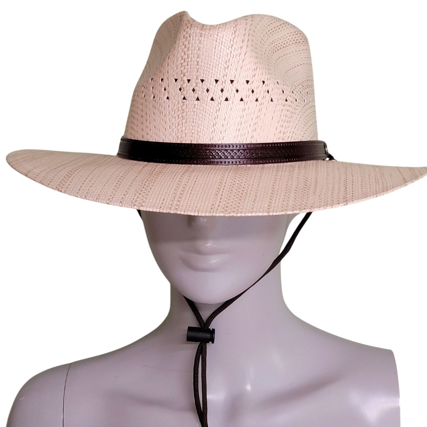 American Hat Makers Wide Brim Straw Sun Hat Small Women Barcelona Western Cowboy