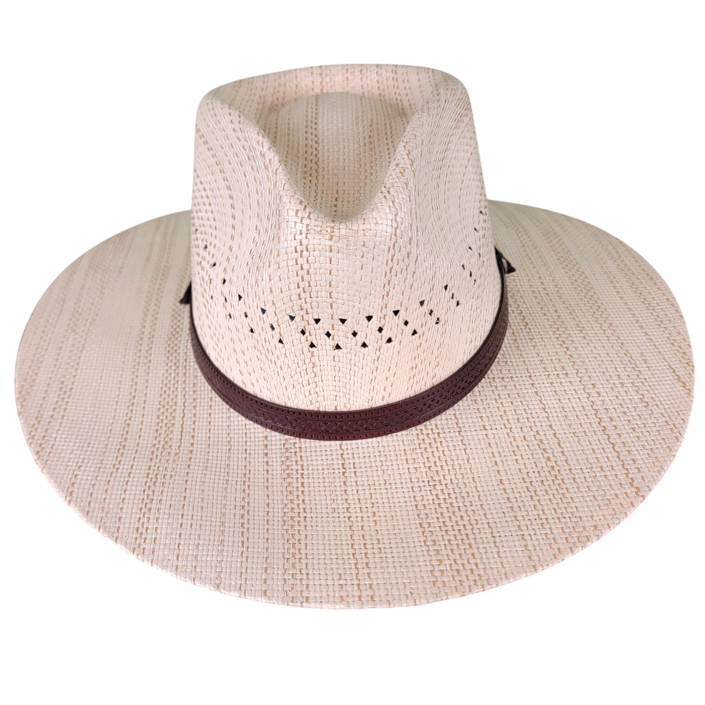 American Hat Makers Wide Brim Straw Sun Hat Small Women Barcelona Western Cowboy