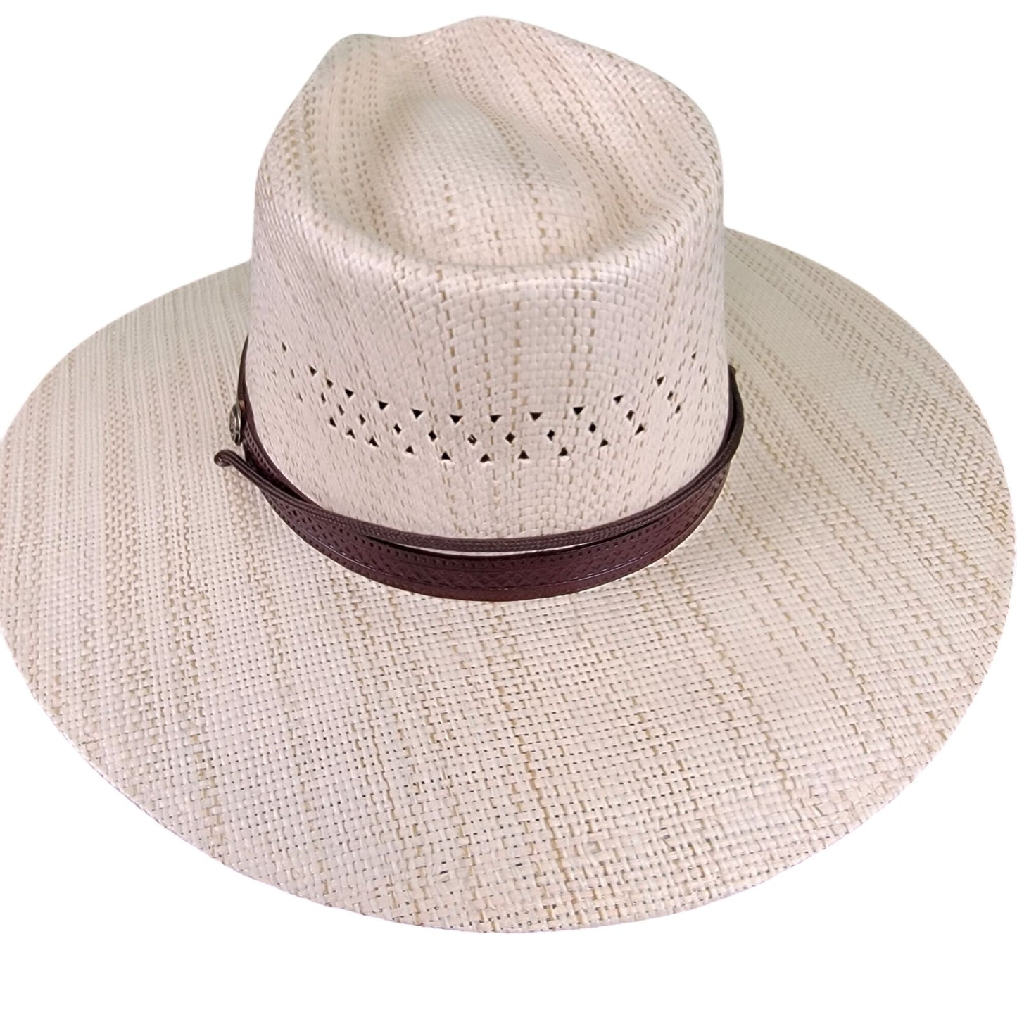 American Hat Makers Wide Brim Straw Sun Hat Small Women Barcelona Western Cowboy