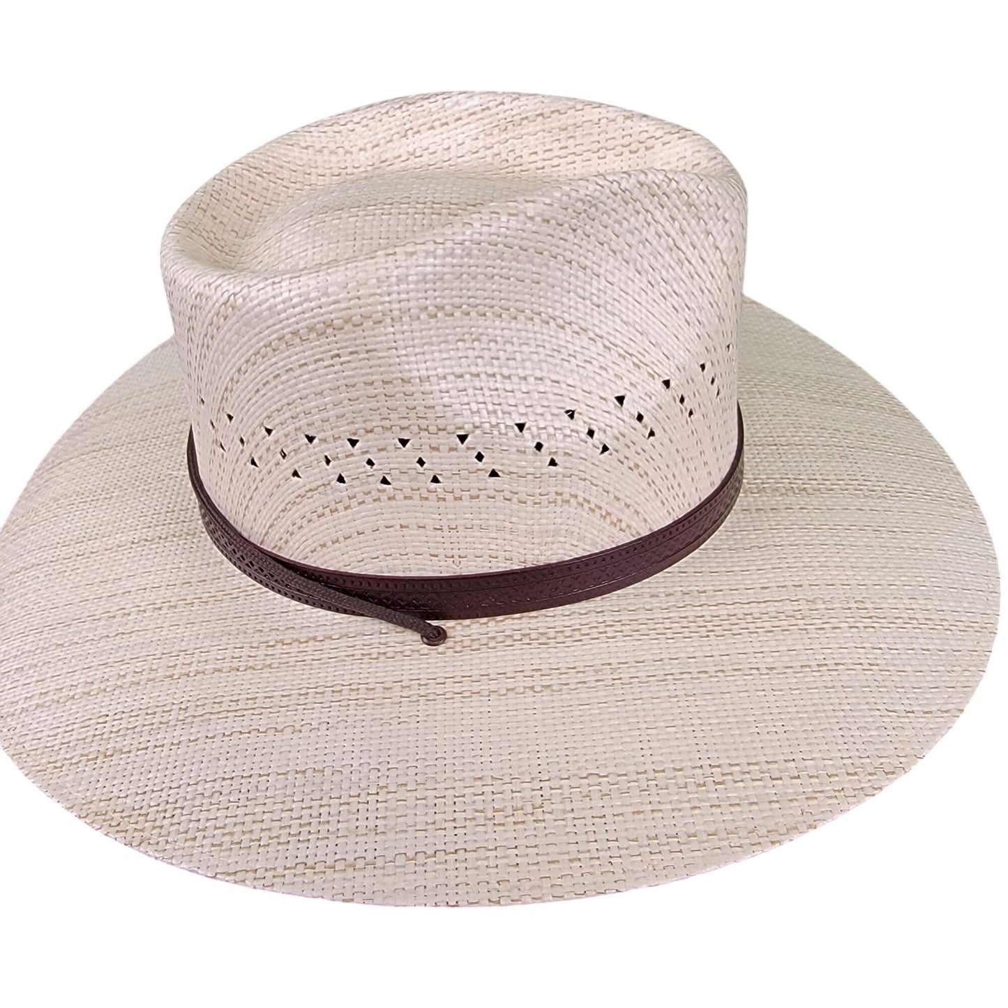 American Hat Makers Wide Brim Straw Sun Hat Small Women Barcelona Western Cowboy