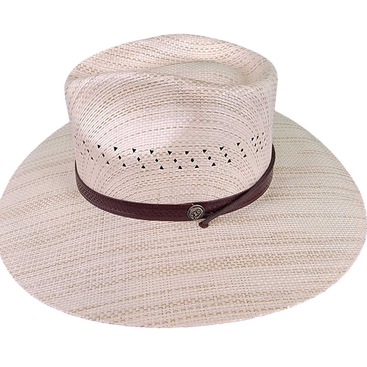 American Hat Makers Wide Brim Straw Sun Hat Small Women Barcelona Western Cowboy