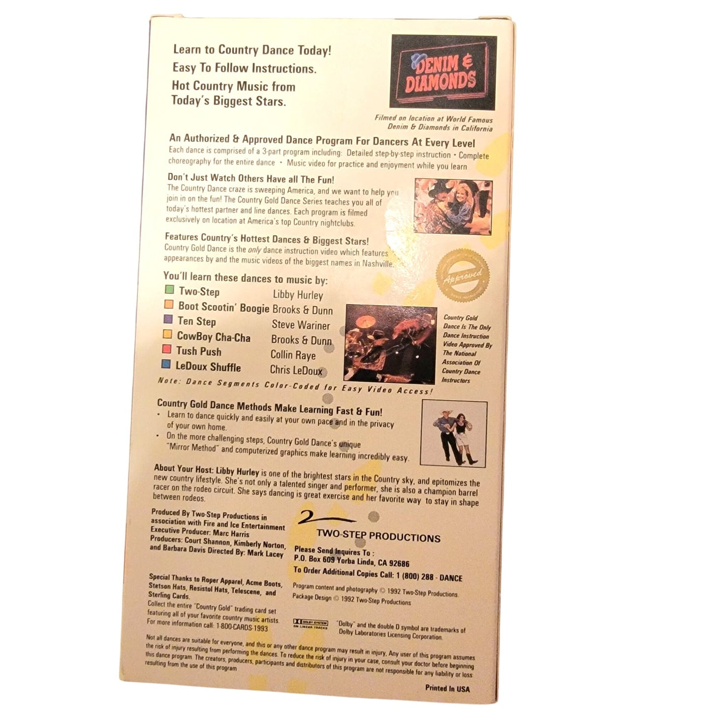 Country Gold Dance Instruction vol 1 2 VHS Movie Tape Lot Line Dancing Western