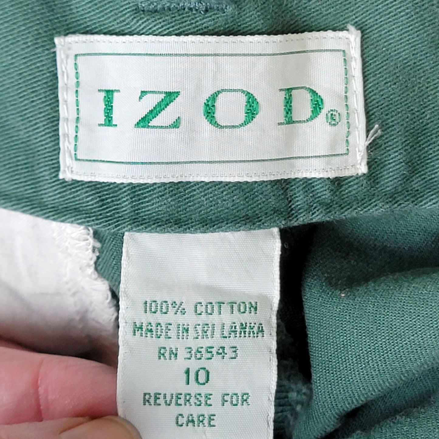 Izod Vintage 80s Green Pants Women 10 High Rise Relaxed Straight Jeans Preppy M