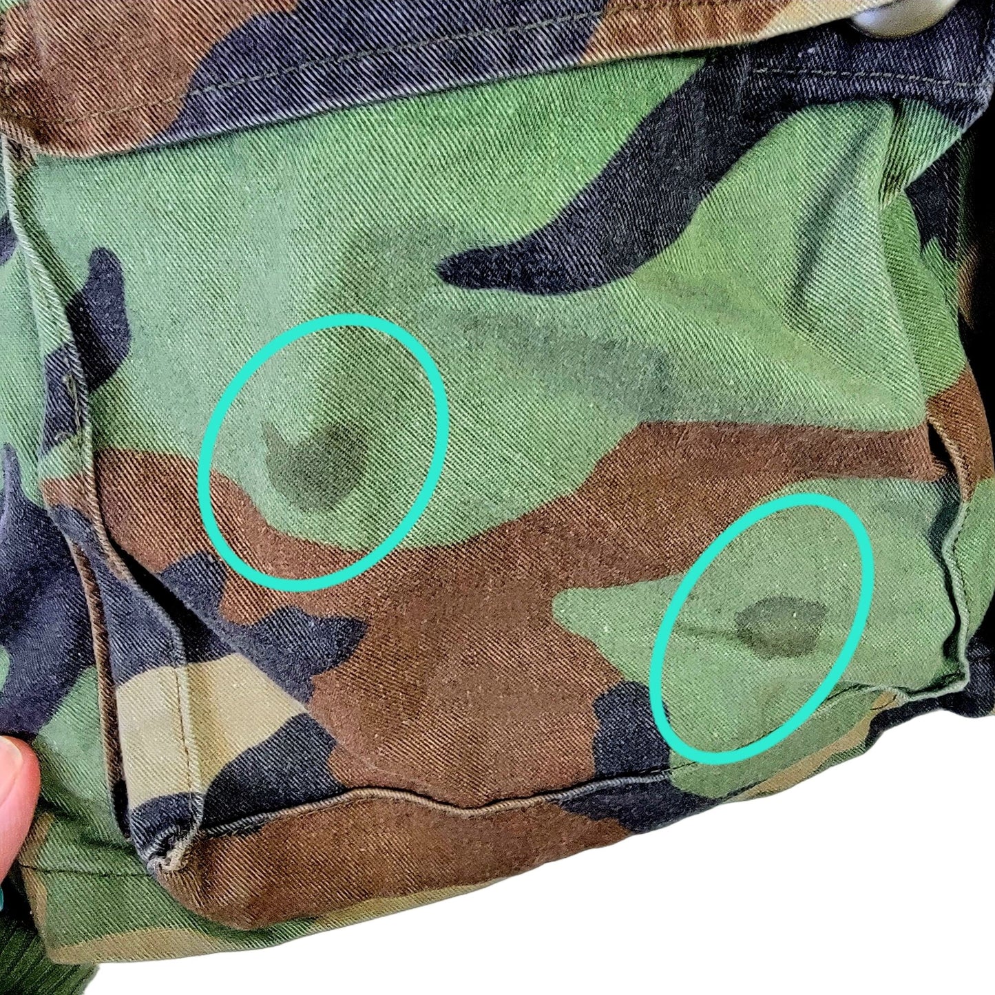 Woodland Camouflage Cargo Shirt Jacket Men Small Green Brown Military Camo