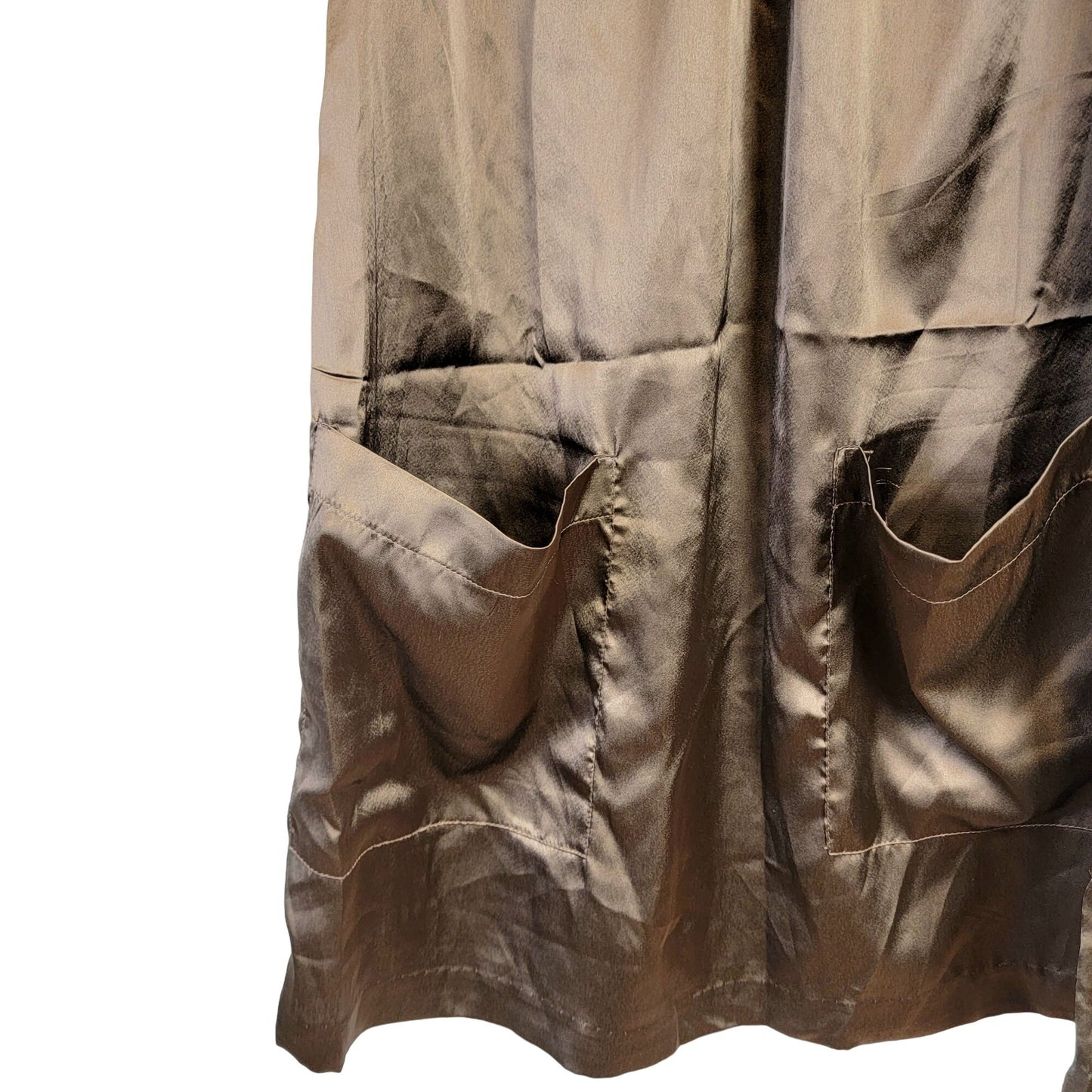 Vintage 90s Satin A-line Mini Dress Women Small Brown