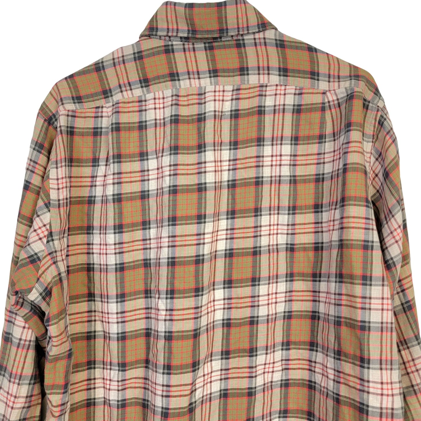 Vintage 70s Wool Flannel Shirt Men Large Retro Plaid Button Top