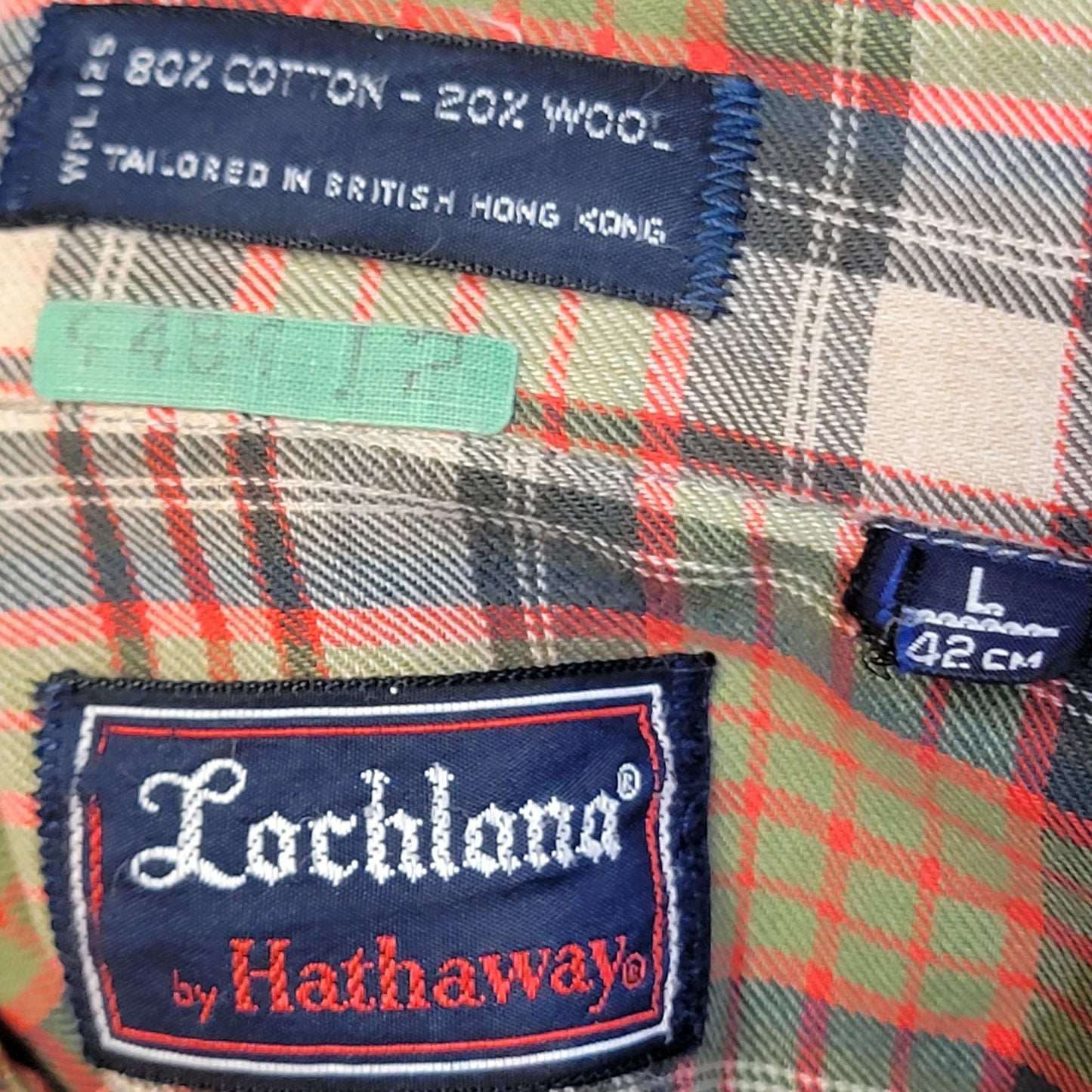 Vintage 70s Wool Flannel Shirt Men Large Retro Plaid Button Top