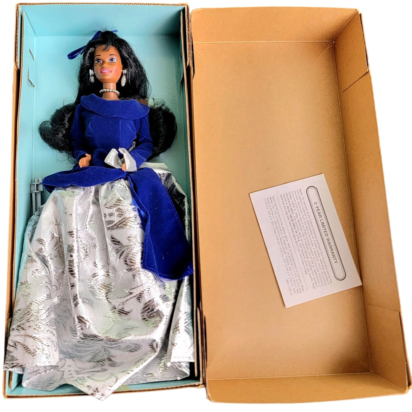 Vintage 1995 Avon x Barbie Winter Velvet Holiday Doll African American New Box