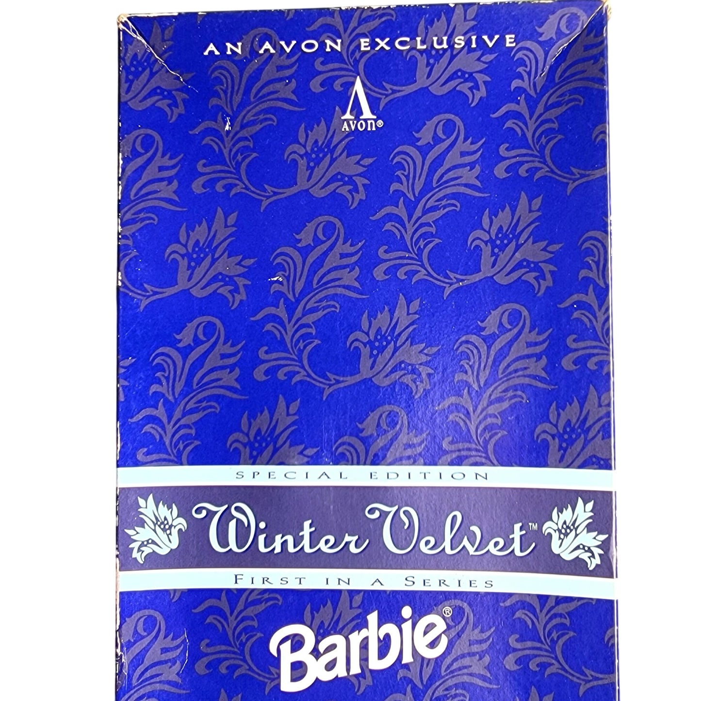Vintage 1995 Avon x Barbie Winter Velvet Holiday Doll African American New Box