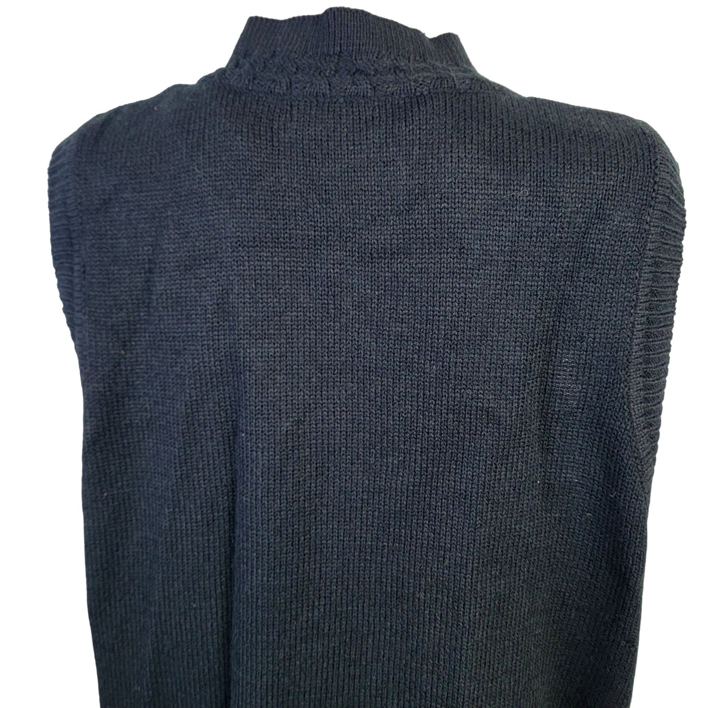 Vintage 90s Long Sweater Vest Women Large Black Oversized