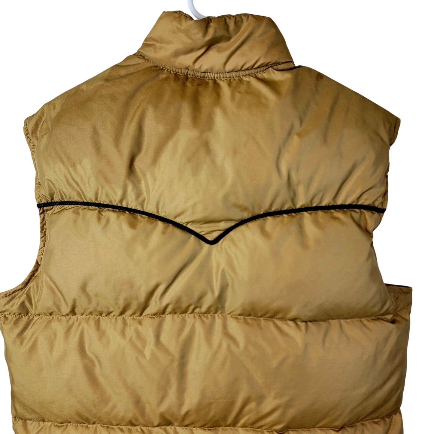 Vintage 70s Down Puff Vest Jacket Men Medium Brown Western Outdoors Coat Winter