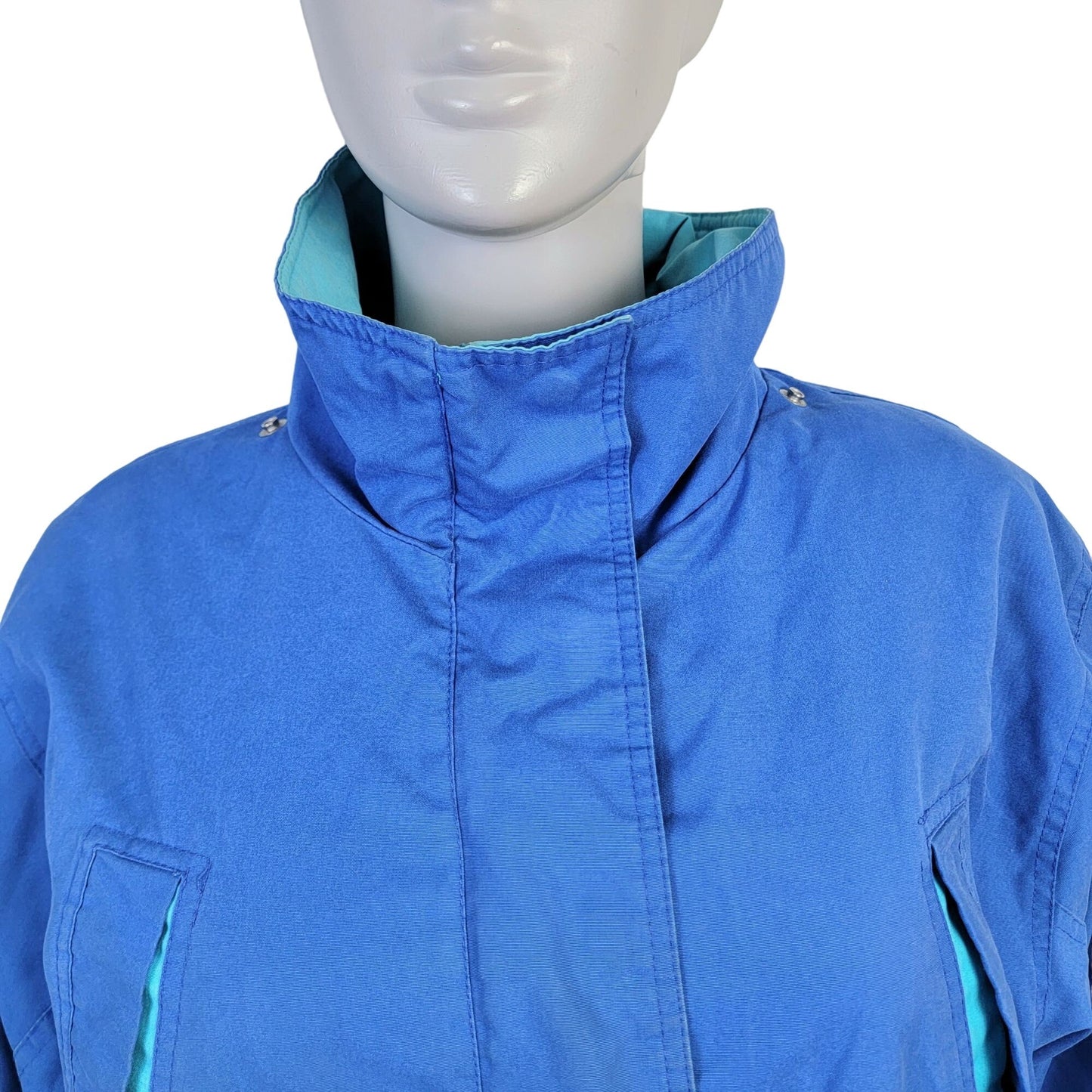 Pacific Trail Vintage 80s Coat Women Medium Blue Plaid Jacket Outdoors