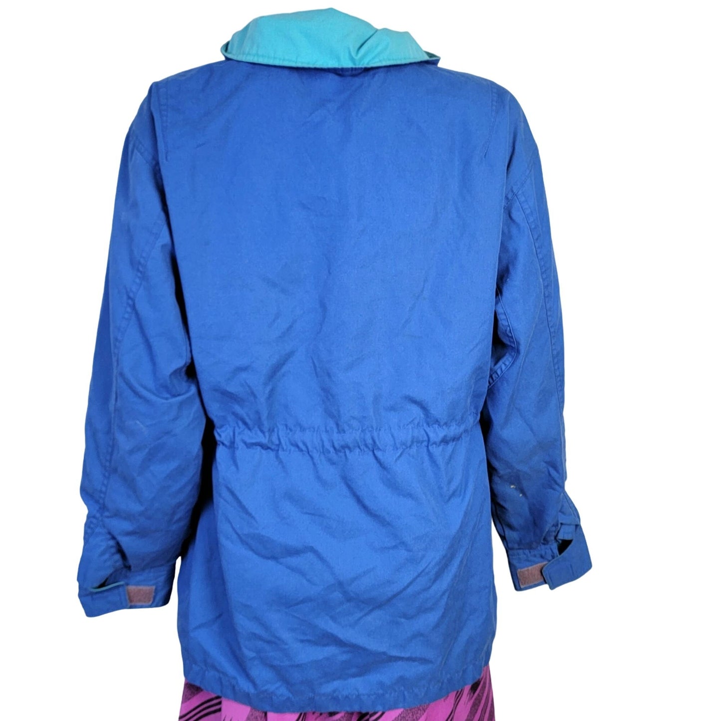 Pacific Trail Vintage 80s Coat Women Medium Blue Plaid Jacket Outdoors