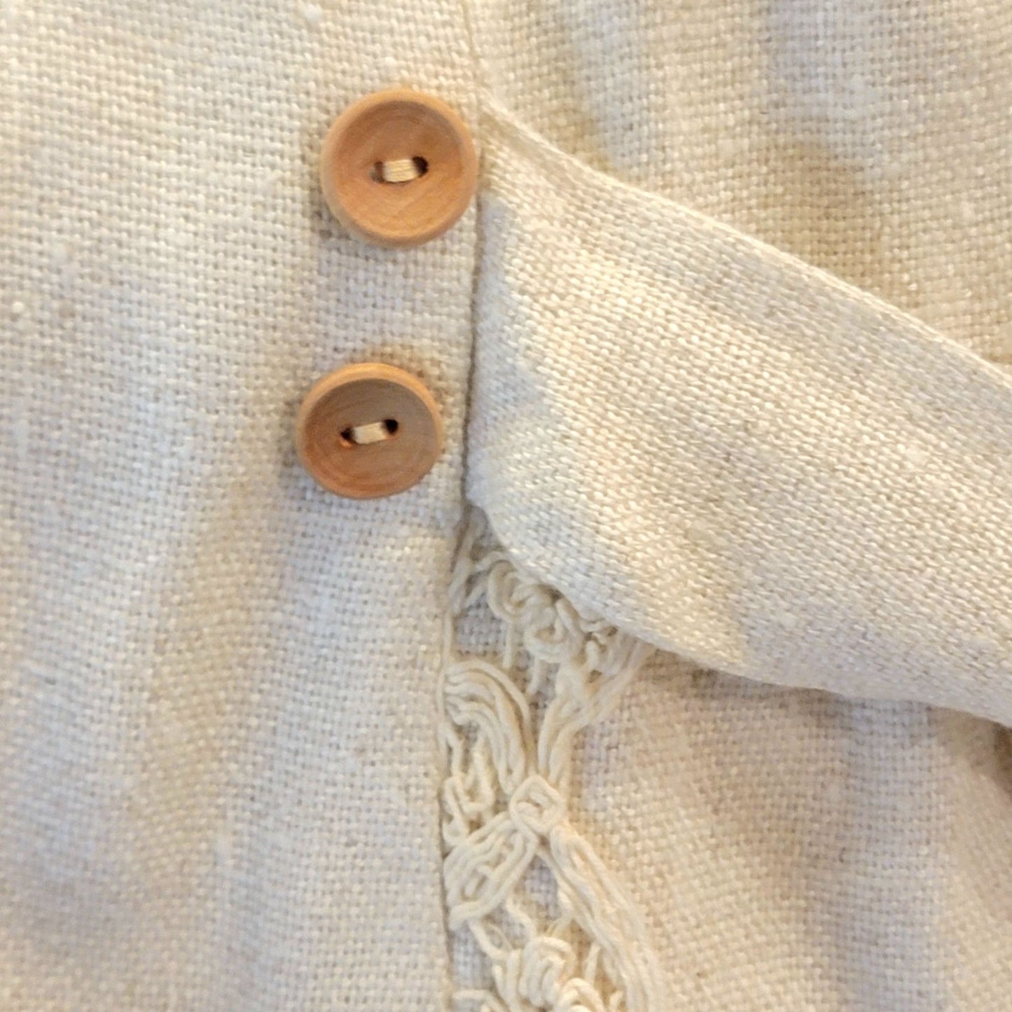 Vintage 60s Linen Mini Sheath Dress Women 8 Beige