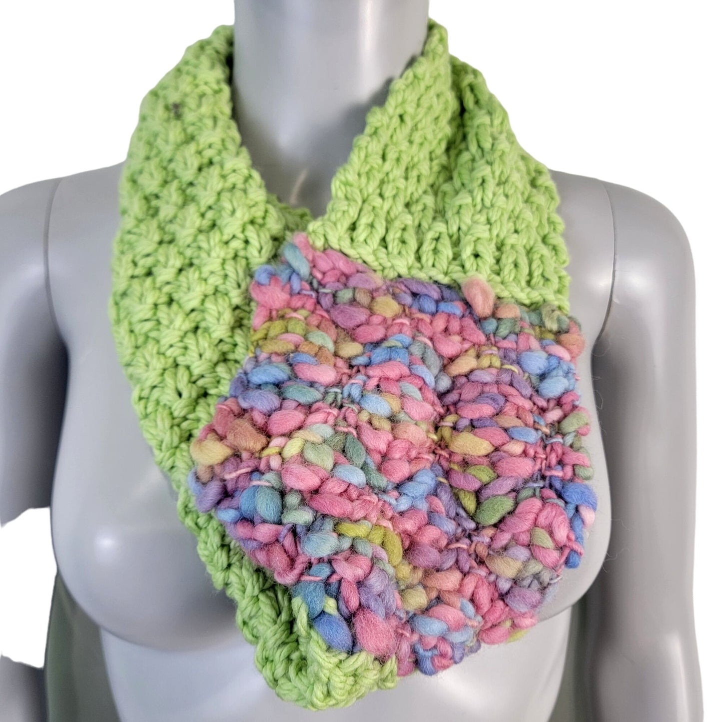 Pastel Wool Cowl Women Winter Accessories Handmade Scarf