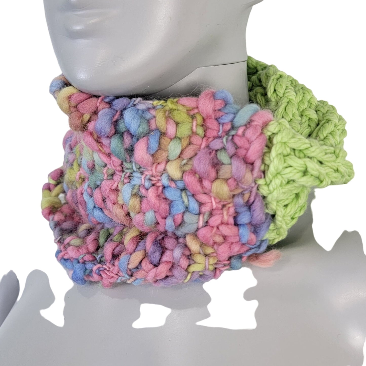 Pastel Wool Cowl Women Winter Accessories Handmade Scarf