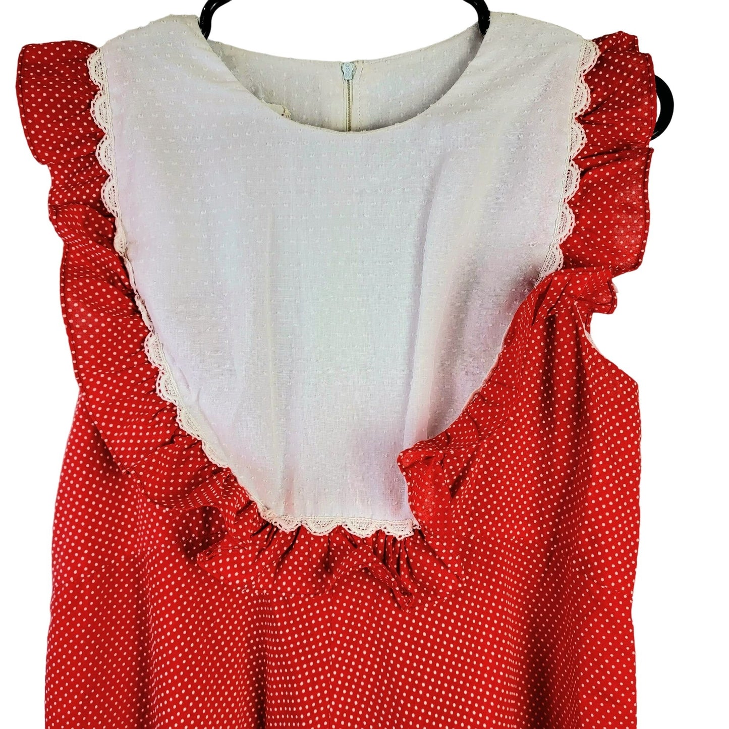 Vintage 60s Hawaiian Maxi Dress Women Medium Red White