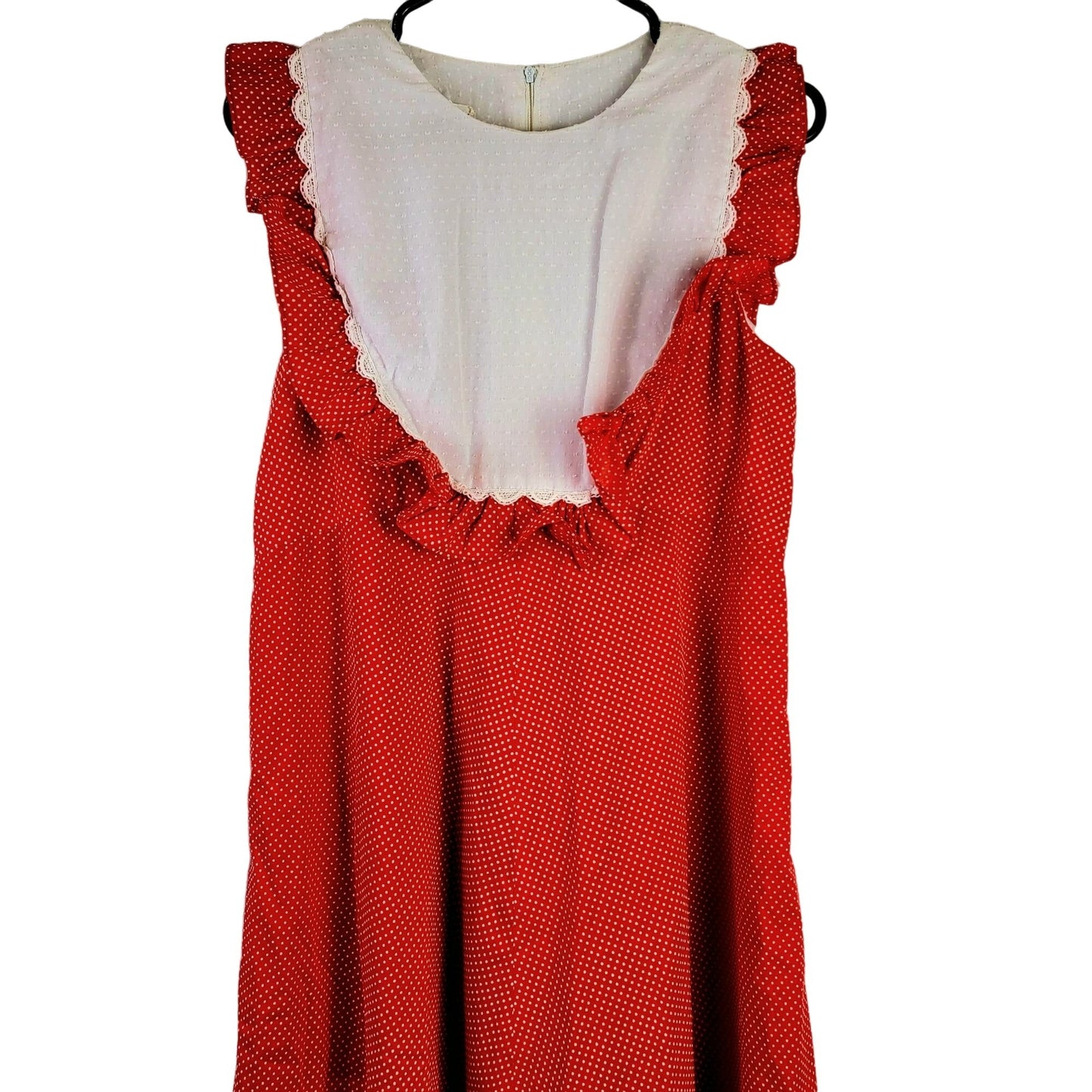 Vintage 60s Hawaiian Maxi Dress Women Medium Red White