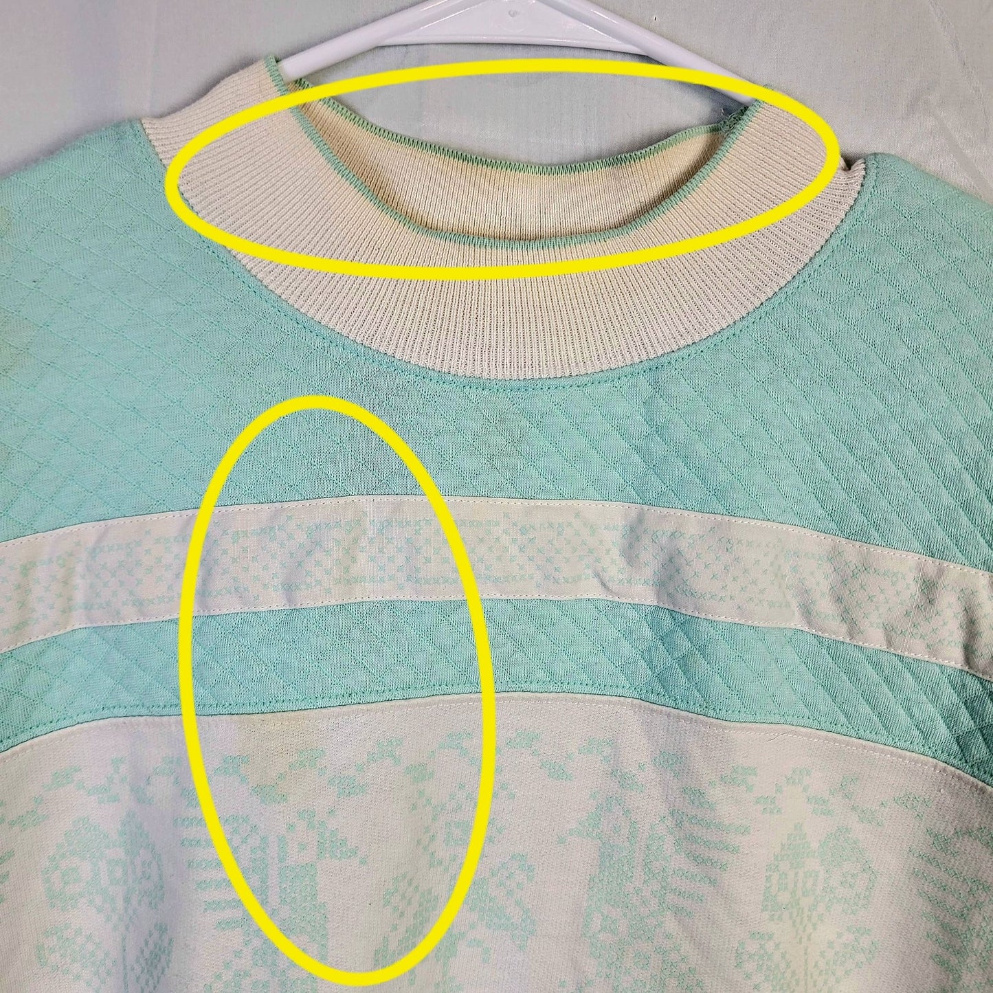Vintage 90s Sweatshirt Women Plus 2X Sweater Shirt Blue White