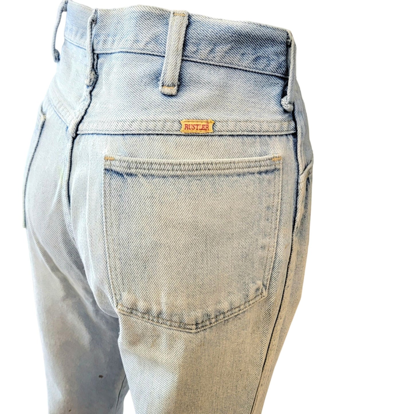 Rustler Jeans Vintage 80s 30 x 32 Women High Rise Boot Cut Light Wash Denim Pant