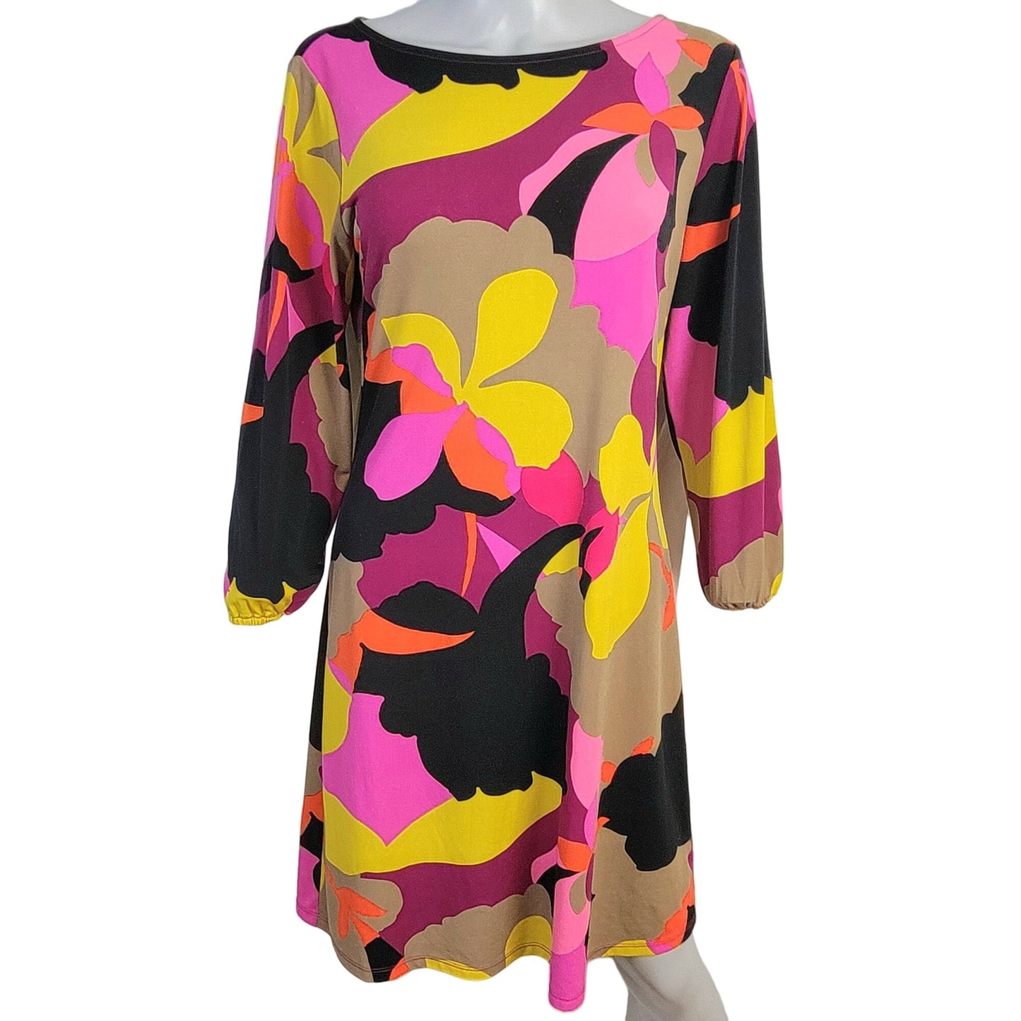 Madison Colorful Retro Mod Shift Dress Women Small Knee Length
