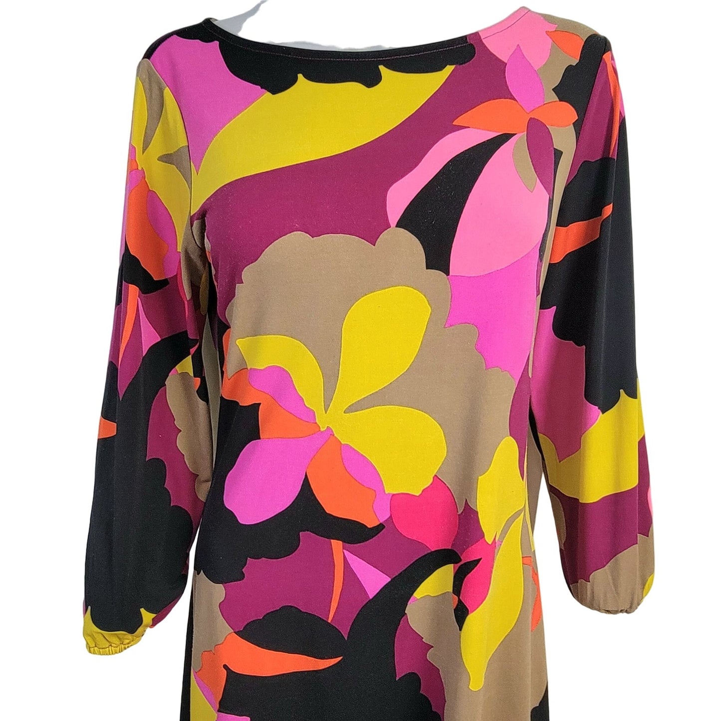 Madison Colorful Retro Mod Shift Dress Women Small Knee Length