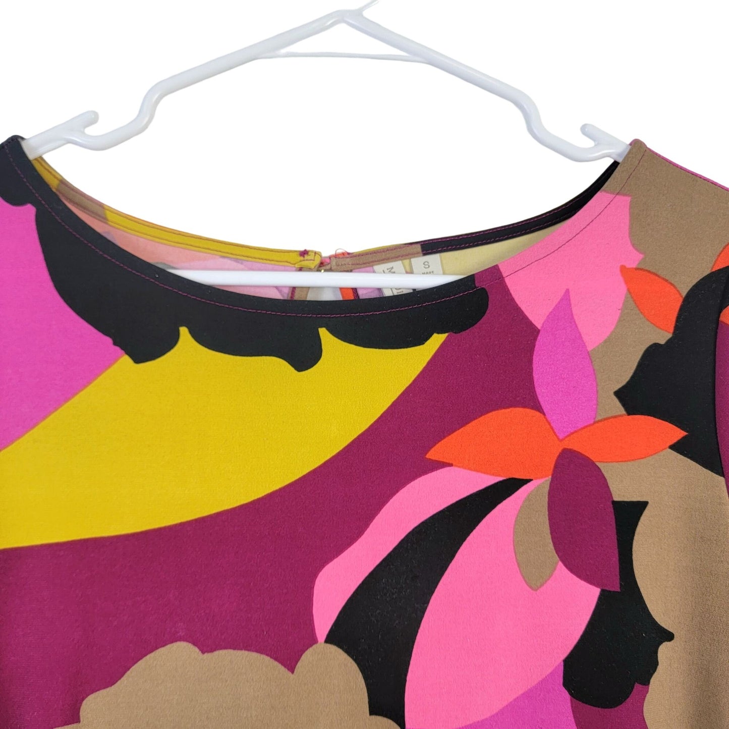 Madison Colorful Retro Mod Shift Dress Women Small Knee Length