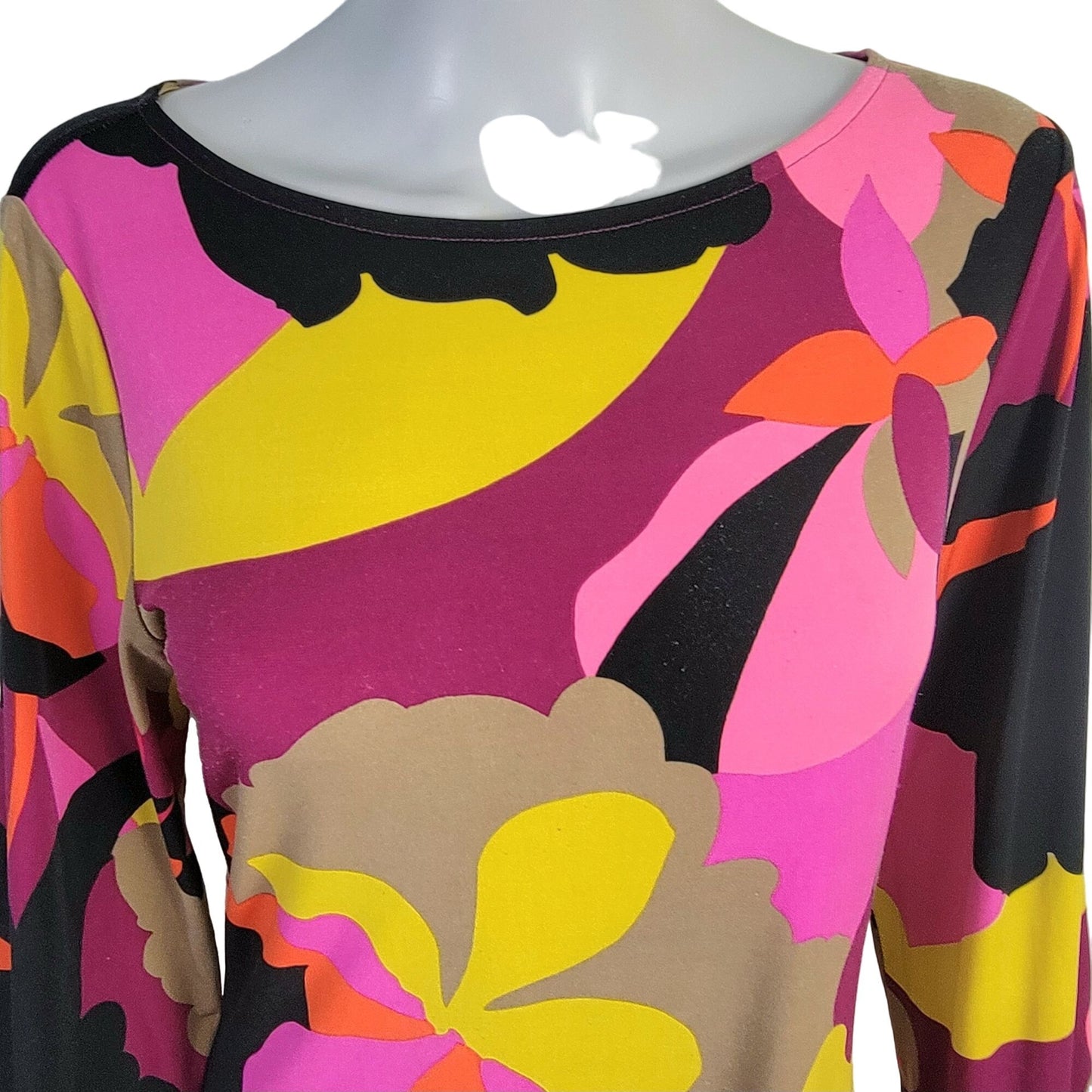 Madison Colorful Retro Mod Shift Dress Women Small Knee Length