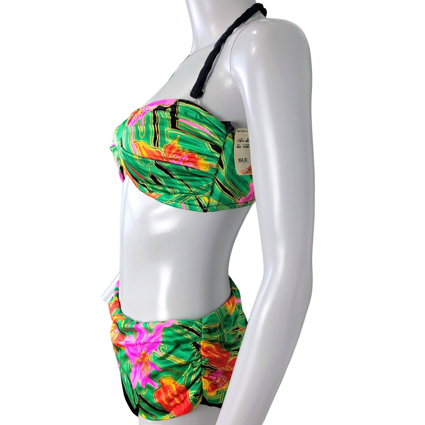 Catalina Vintage 80s Bikini Women 12 Swim Top High Cut Bottom Beach