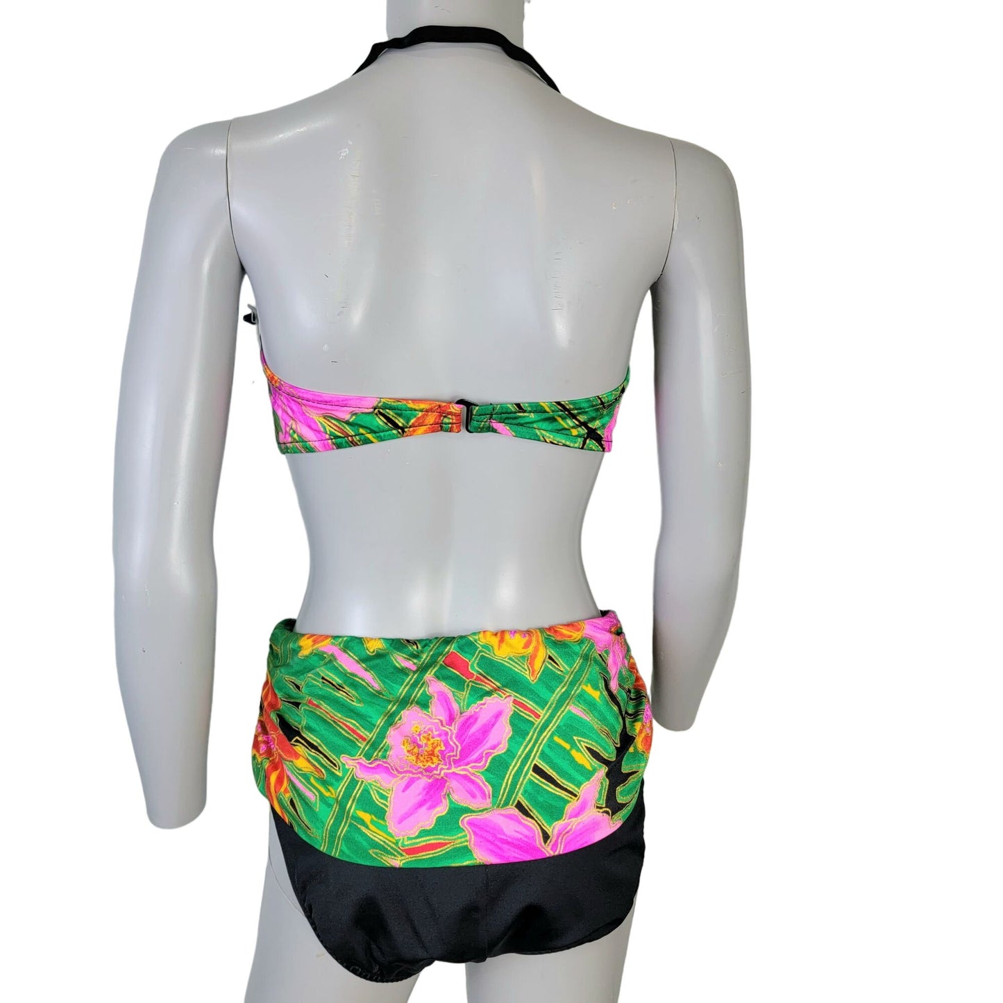 Catalina Vintage 80s Bikini Women 12 Swim Top High Cut Bottom Beach