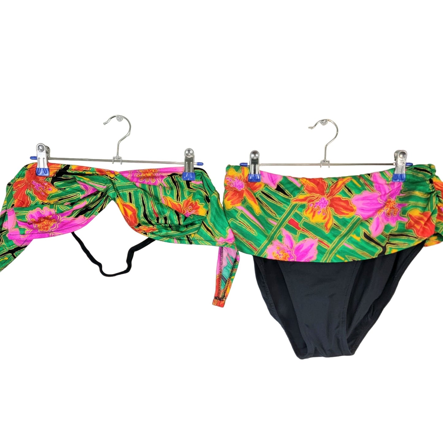 Catalina Vintage 80s Bikini Women 12 Swim Top High Cut Bottom Beach
