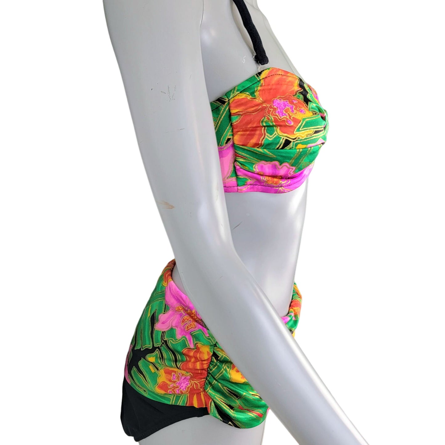 Catalina Vintage 80s Bikini Women 12 Swim Top High Cut Bottom Beach