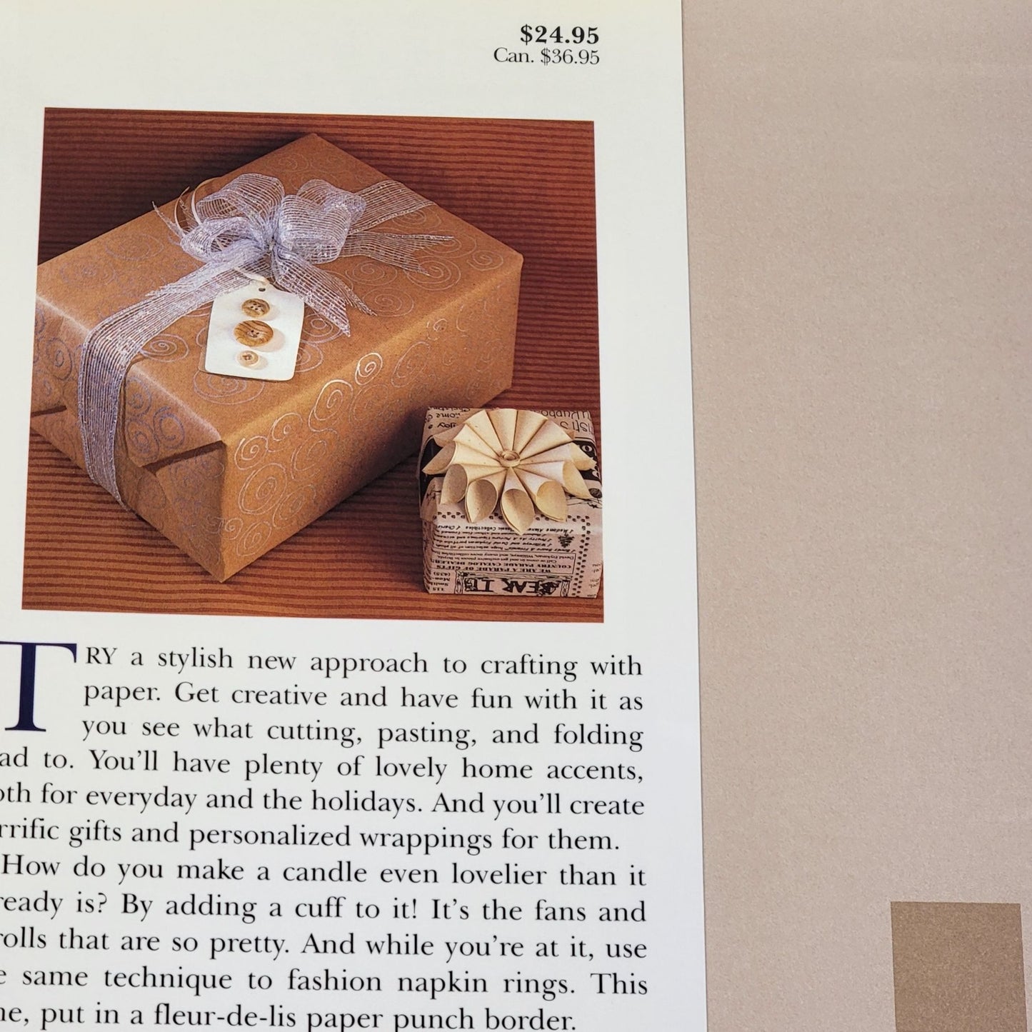 Vintage 2001 The New Paper Style Hardcover Book Craft How To Making Gift Wrap