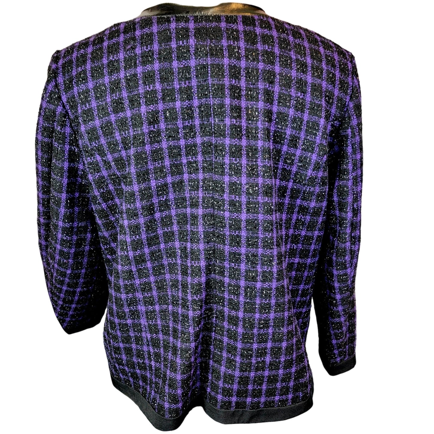 Maggie Barnes Vintage Plaid Blazer Jacket Women 2X Tweed Formal Coat