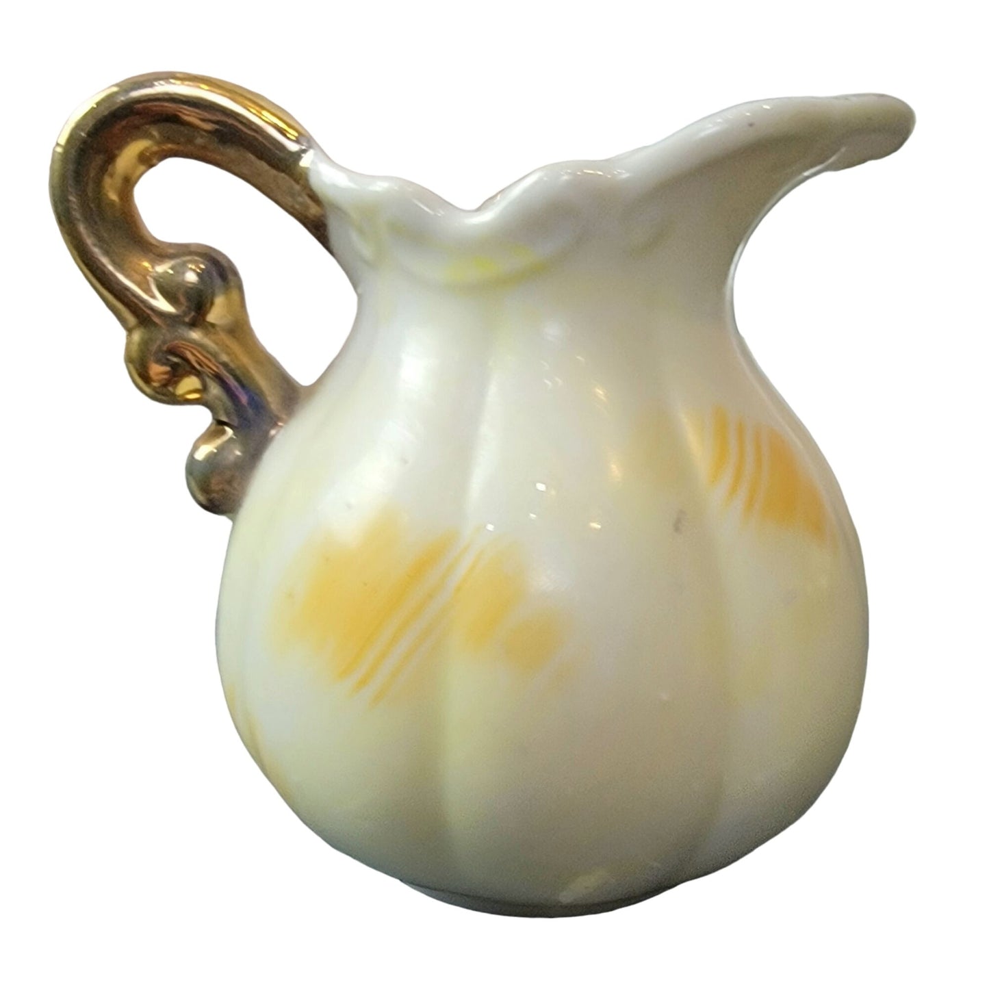 Artmark Vintage 60s Pitcher & Bowl Set Peach Gold Fruit Japan Porcelain Home mcm