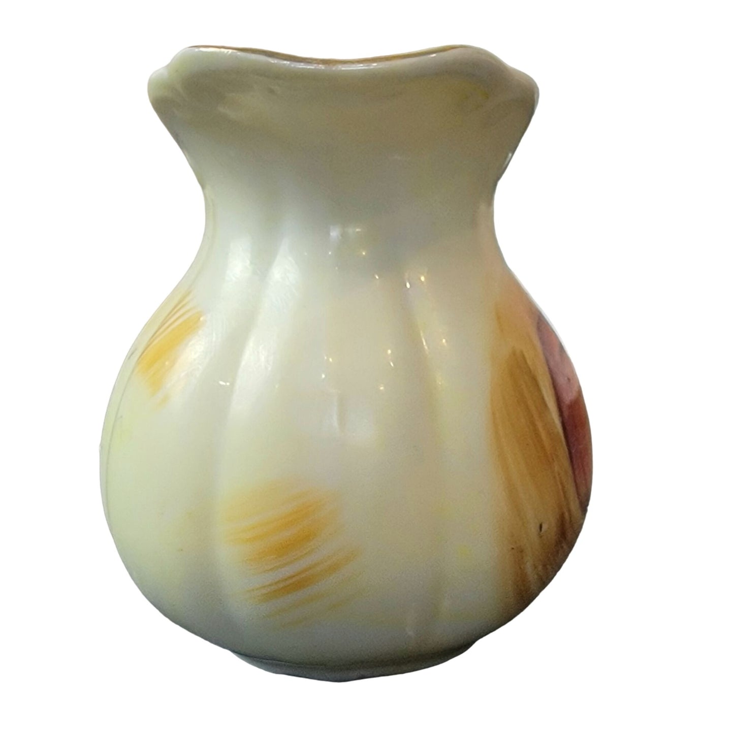 Artmark Vintage 60s Pitcher & Bowl Set Peach Gold Fruit Japan Porcelain Home mcm
