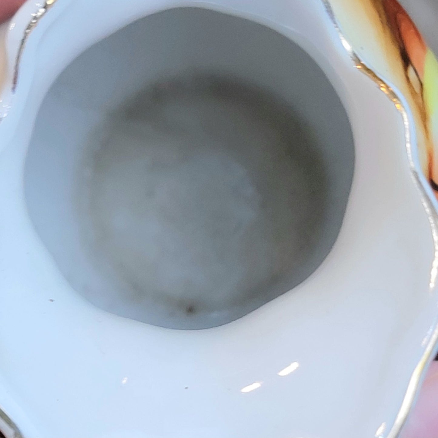 Artmark Vintage 60s Pitcher & Bowl Set Peach Gold Fruit Japan Porcelain Home mcm