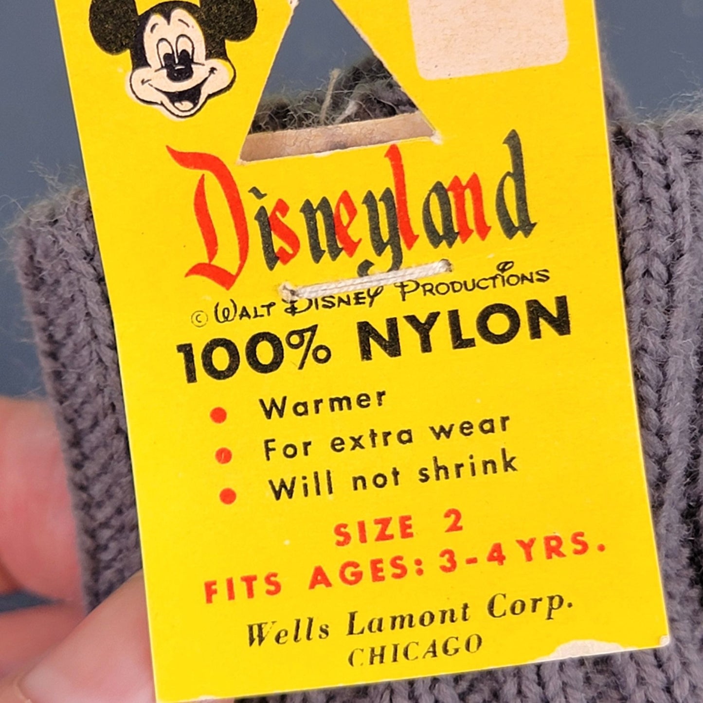 Vintage 50s Disney Gloves Child Elfego Baca Disneyland Souvenir New With Tags
