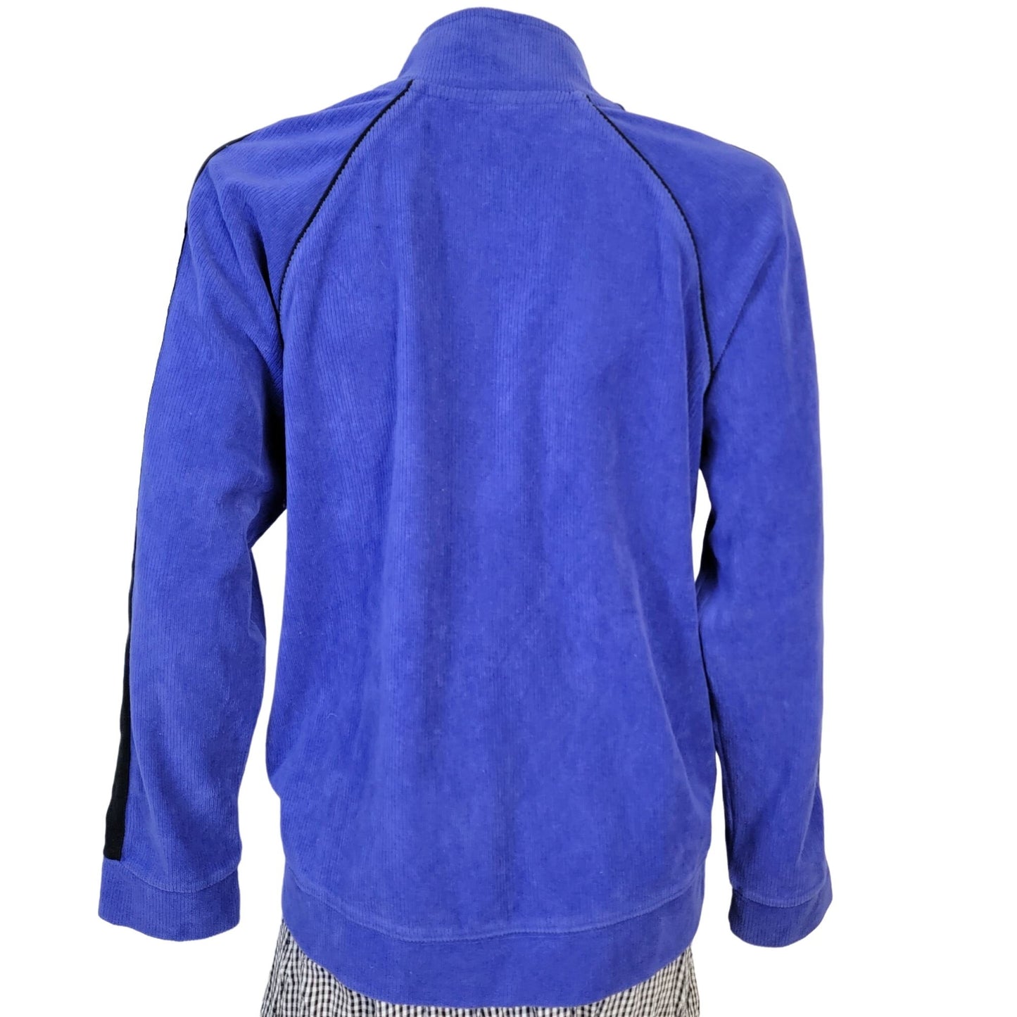 Vintage 90s Ribbed Side Stripe Jacket Women Large Blue Black