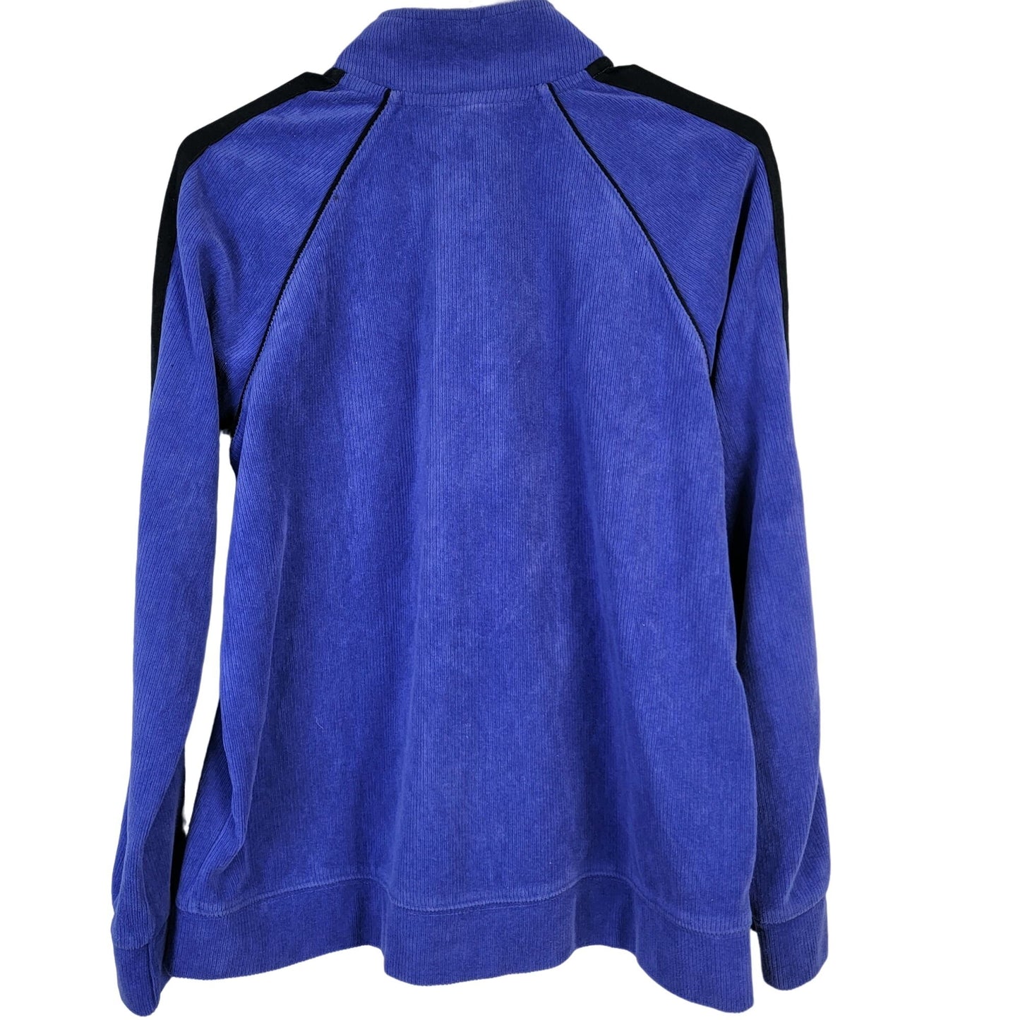 Vintage 90s Ribbed Side Stripe Jacket Women Large Blue Black