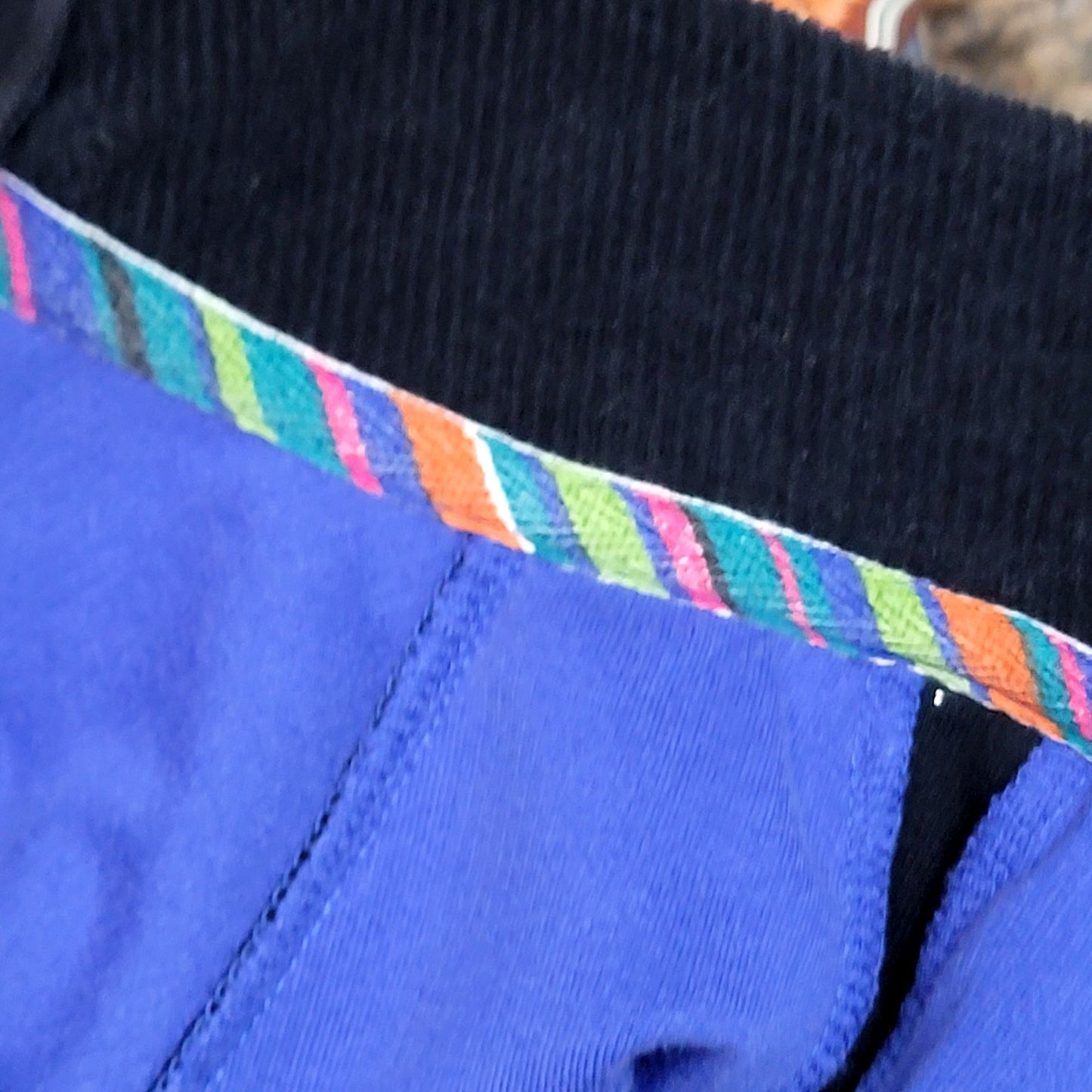 Vintage 90s Ribbed Side Stripe Jacket Women Large Blue Black