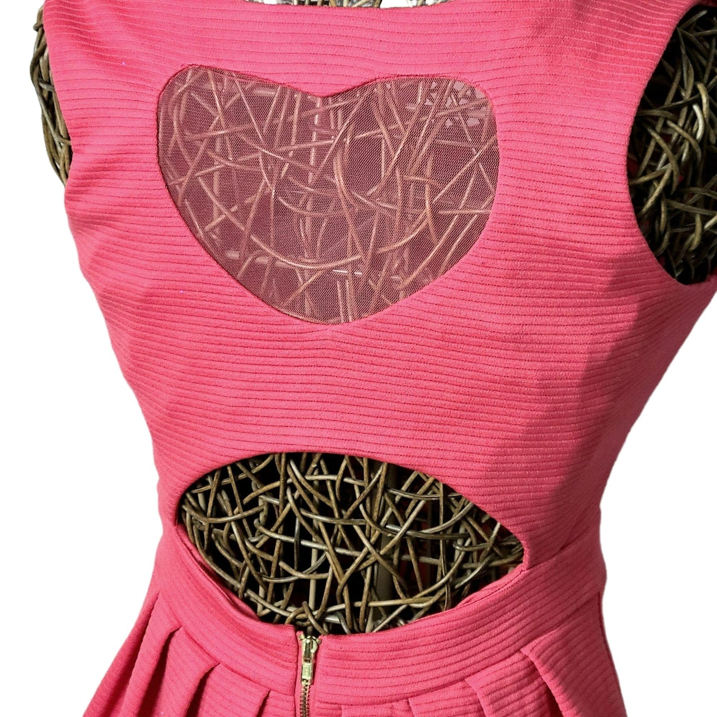 Nanette Lepore Vintage Heart Mini Dress Women Medium Pink