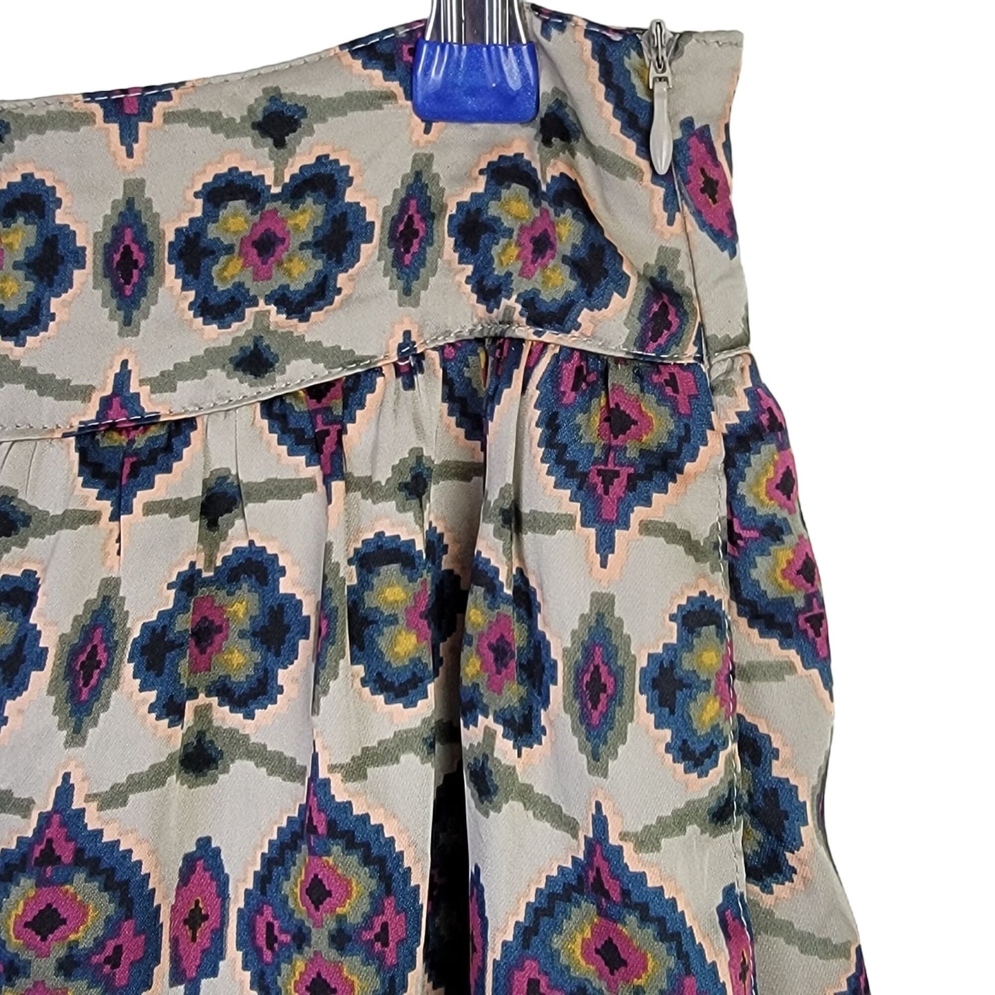 Vintage 90s Satin Mini Skirt Women Medium 8 Geometric A-line
