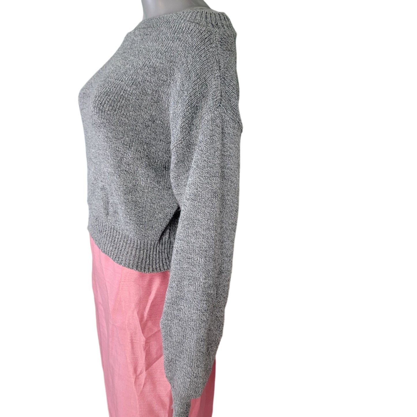 Nasty Gal Retro 70s Style Sweater Women Large Knit Top Gray